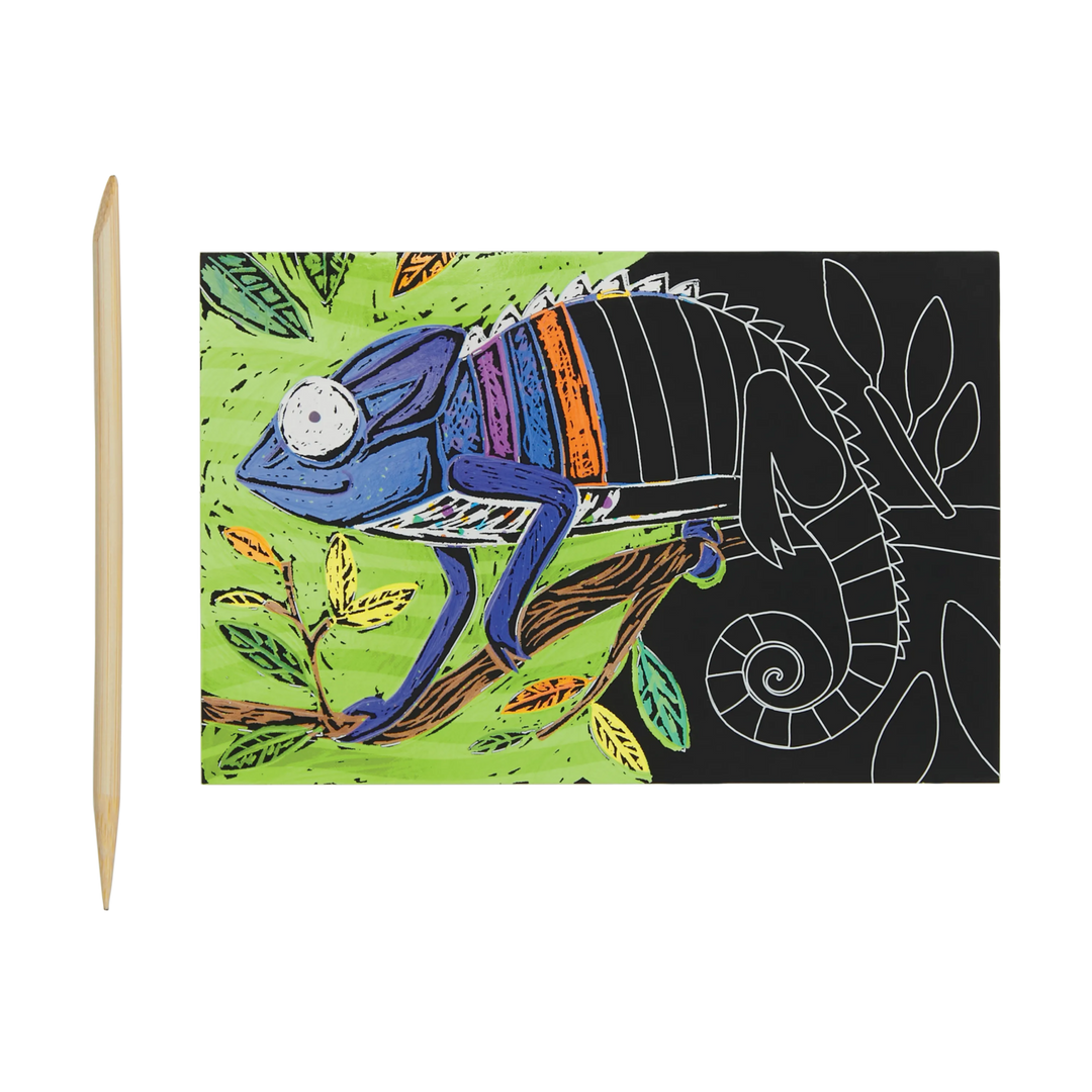 OOLY Scratch &amp; Scribble Mini Scratch Art Kit – Jungle Fun