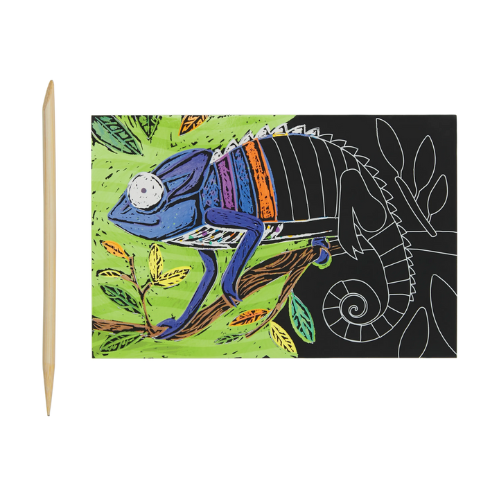 OOLY Scratch &amp; Scribble Mini Scratch Art Kit – Jungle Fun