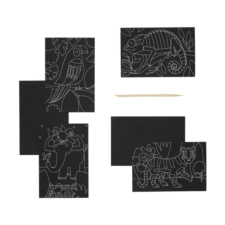 OOLY Scratch &amp; Scribble Mini Scratch Art Kit – Jungle Fun