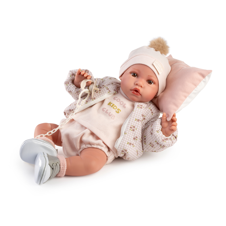 Antonio Juan Soft Newborn Doll with with Floral Jacket – Erika