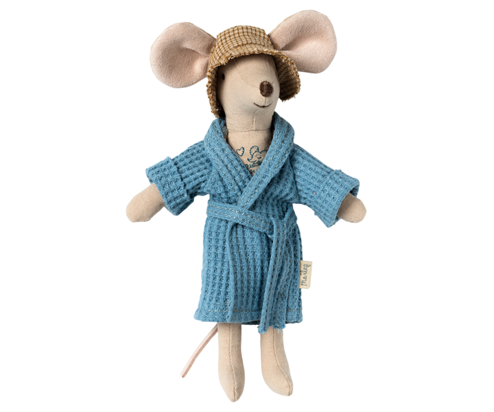 Maileg Mouse Dusty Blue Bathrobe – Mum or Dad