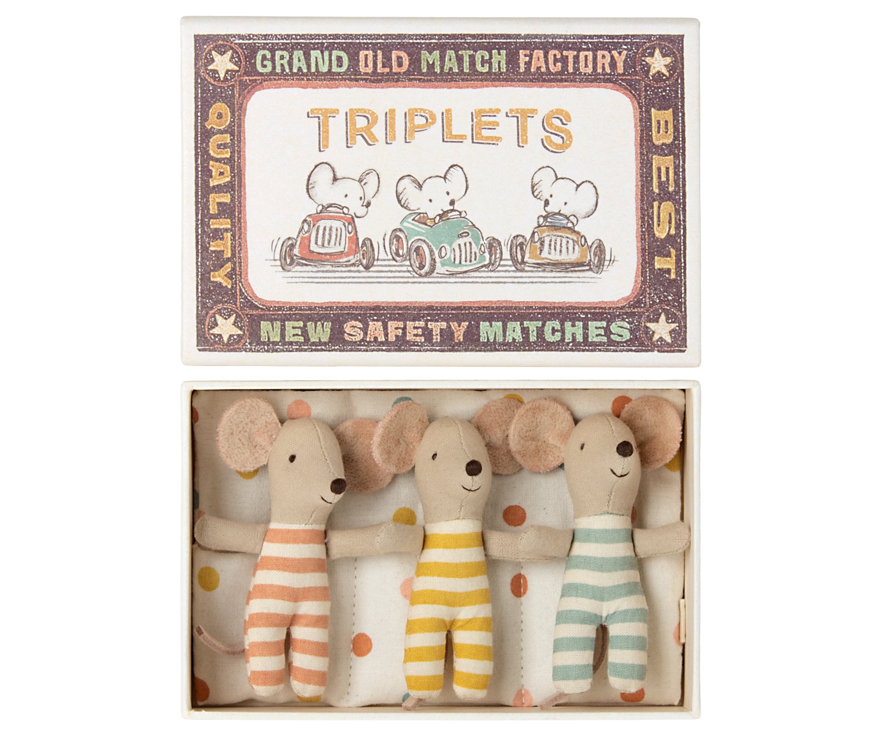 Maileg Baby Mice Triplets in Matchbox