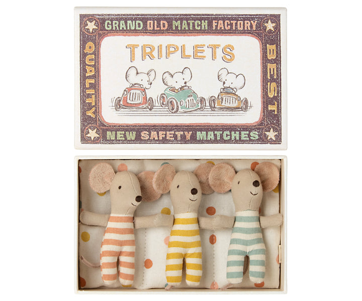 Maileg Baby Mice Triplets in Matchbox