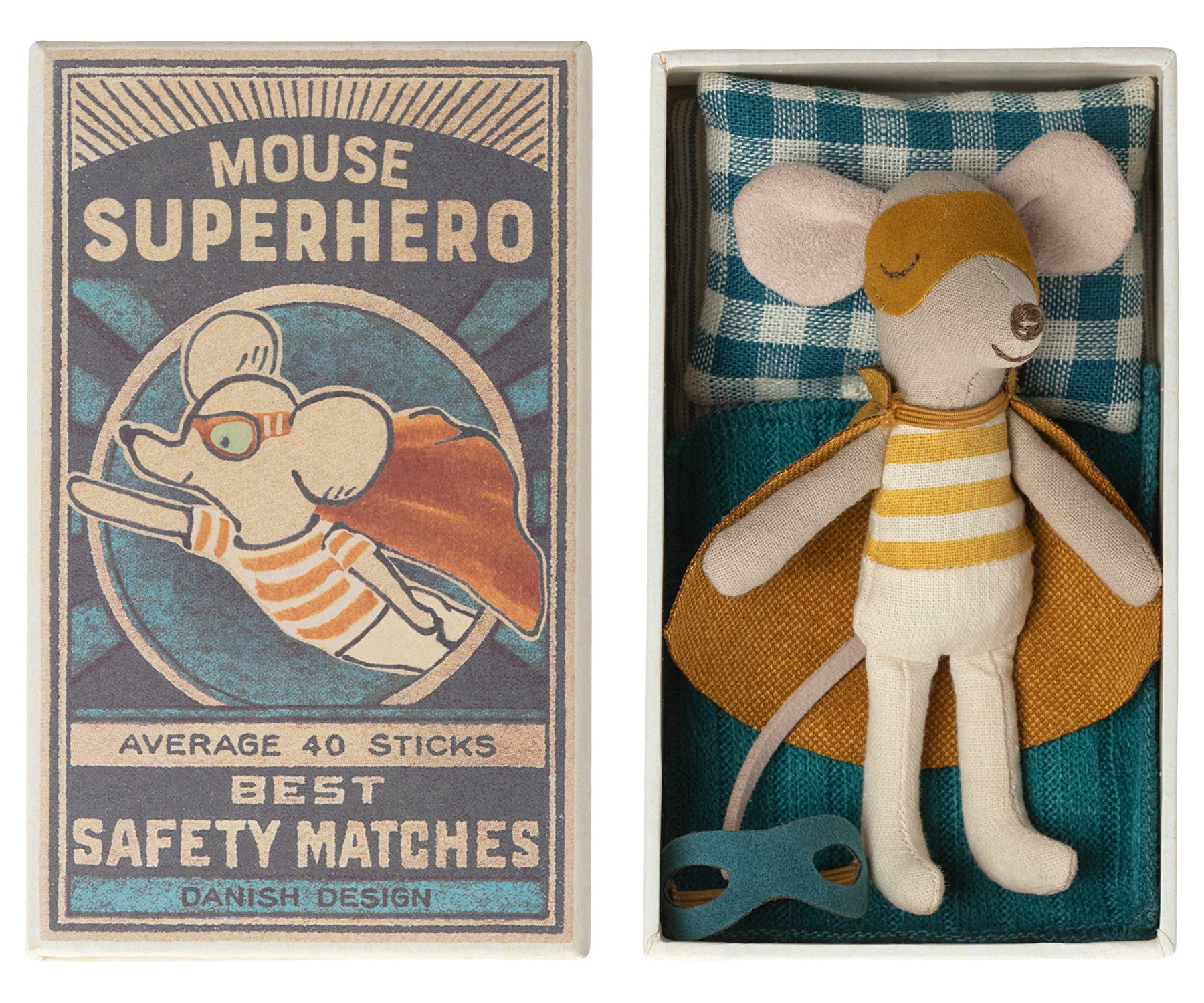 Maileg Superhero Mouse in Matchbox – Little Brother