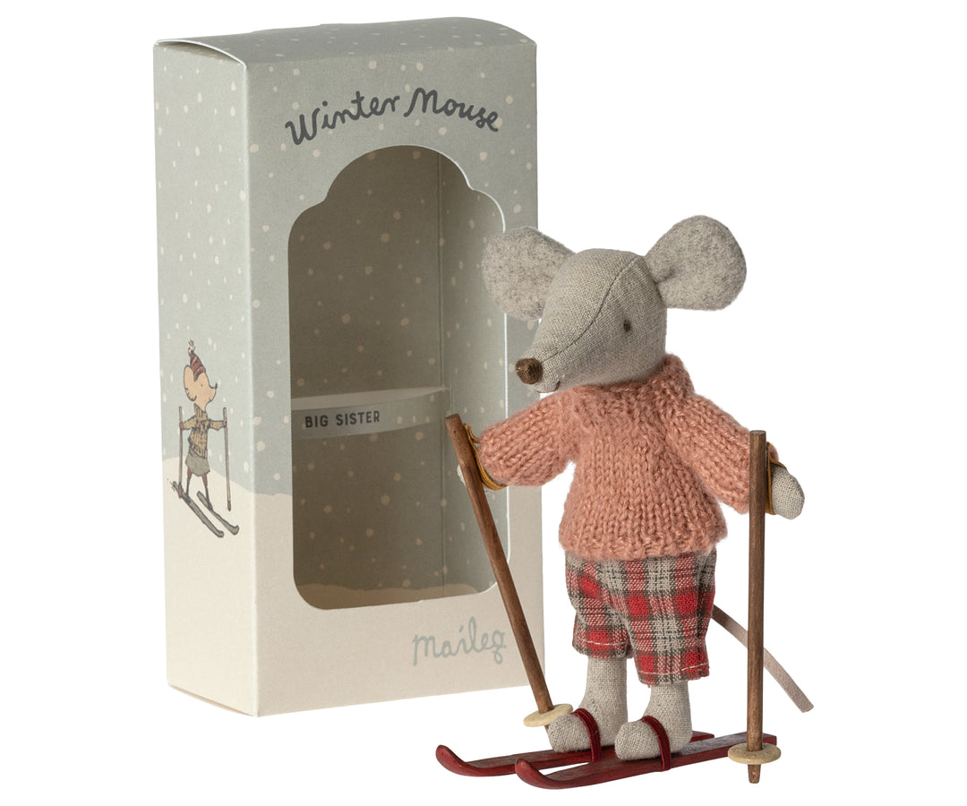 Maileg Winter Mouse with Ski Set – Big Sister