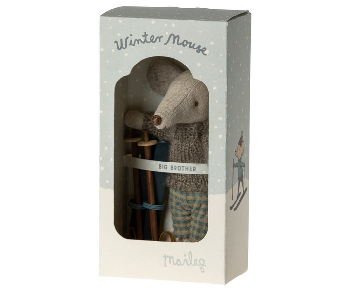 Maileg Winter Mouse with Ski Set – Big Brother