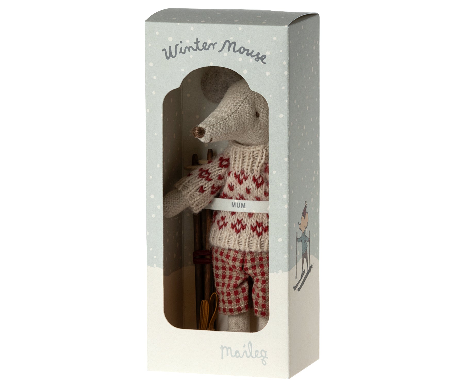 Maileg Winter Mouse with Ski Set – Mum