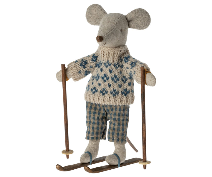 Maileg Winter Mouse with Ski Set – Dad
