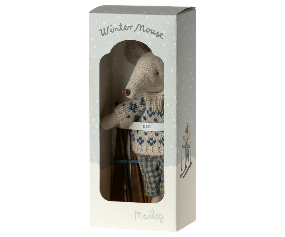 Maileg Winter Mouse with Ski Set – Dad