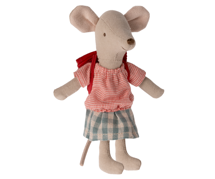 Maileg Tricycle Mouse with Bag – Big Sister (Red)