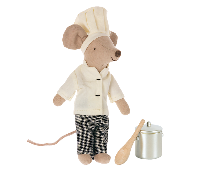 Maileg Chef Mouse with Soup Pot &amp; Spoon