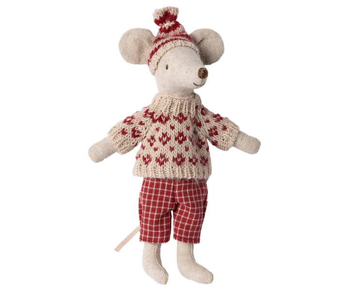Maileg Red Winter Mouse with Ski Set – Mum