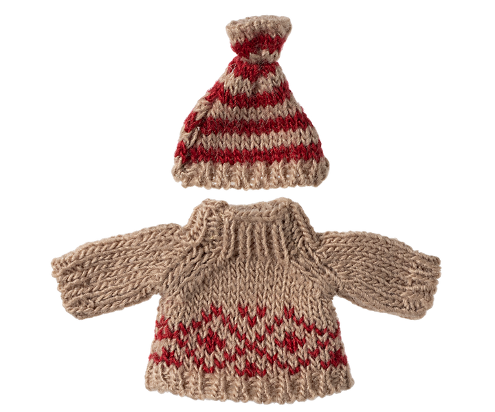 Maileg Knitted Sweater &amp; Hat – Mum Mouse