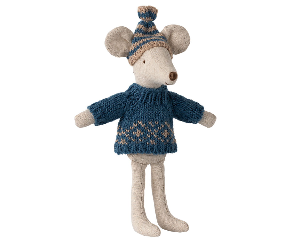 Maileg Knitted Sweater & Hat – Dad Mouse