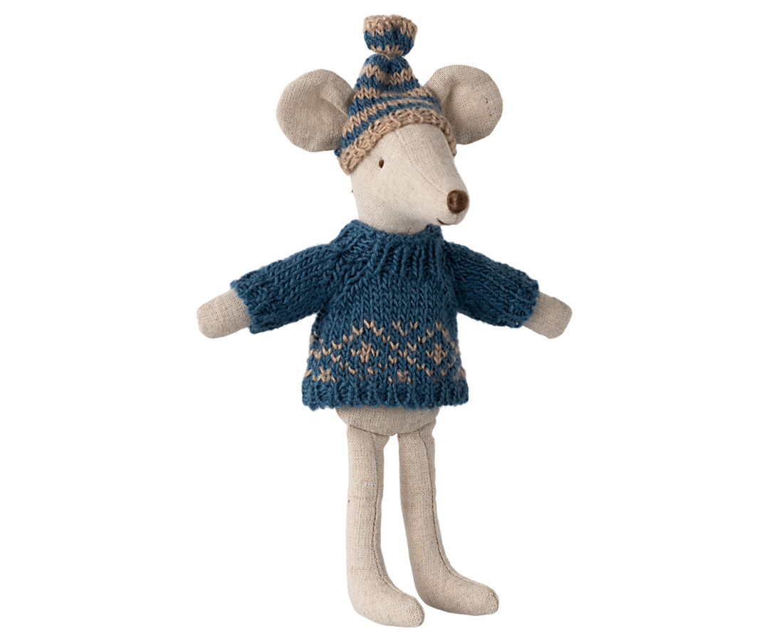 Maileg Knitted Sweater &amp; Hat – Dad Mouse