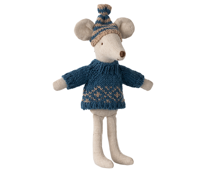 Maileg Knitted Sweater &amp; Hat – Dad Mouse