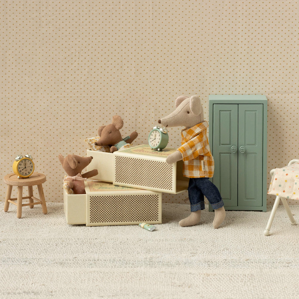 Maileg Sleepy Wakey Baby Mouse in Matchbox – Rose (2025)