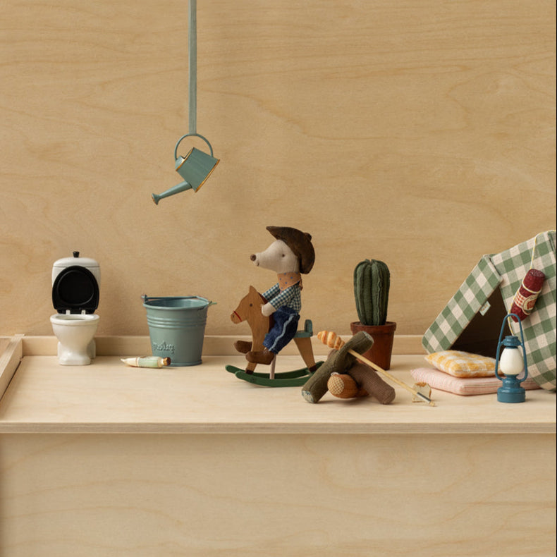 Maileg Cowboy Mouse on Rocking Horse – Little Brother