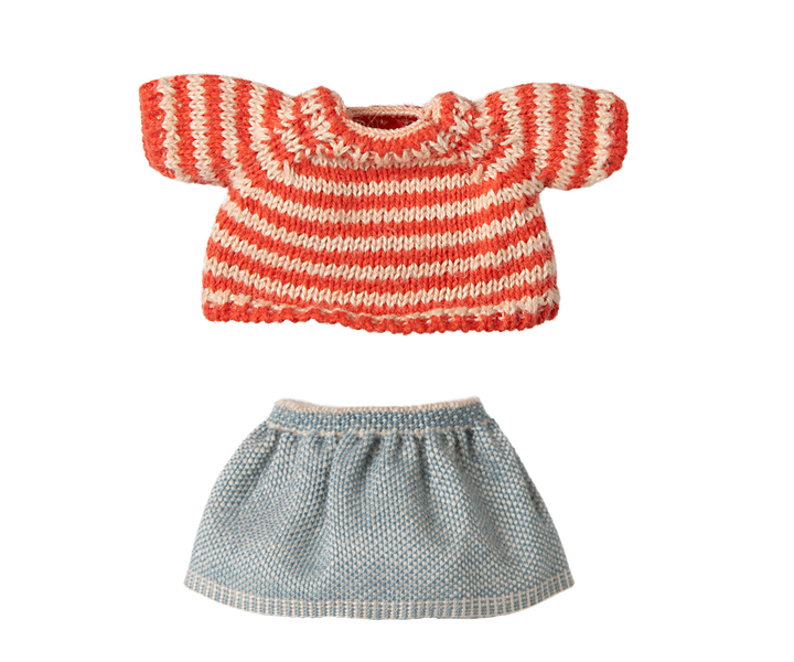 Maileg Mouse Knitted Sweater &amp; Skirt – Big Sister