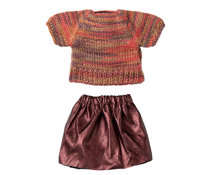 Maileg Mouse Skirt &amp; Knitted Blouse – Mum Mouse