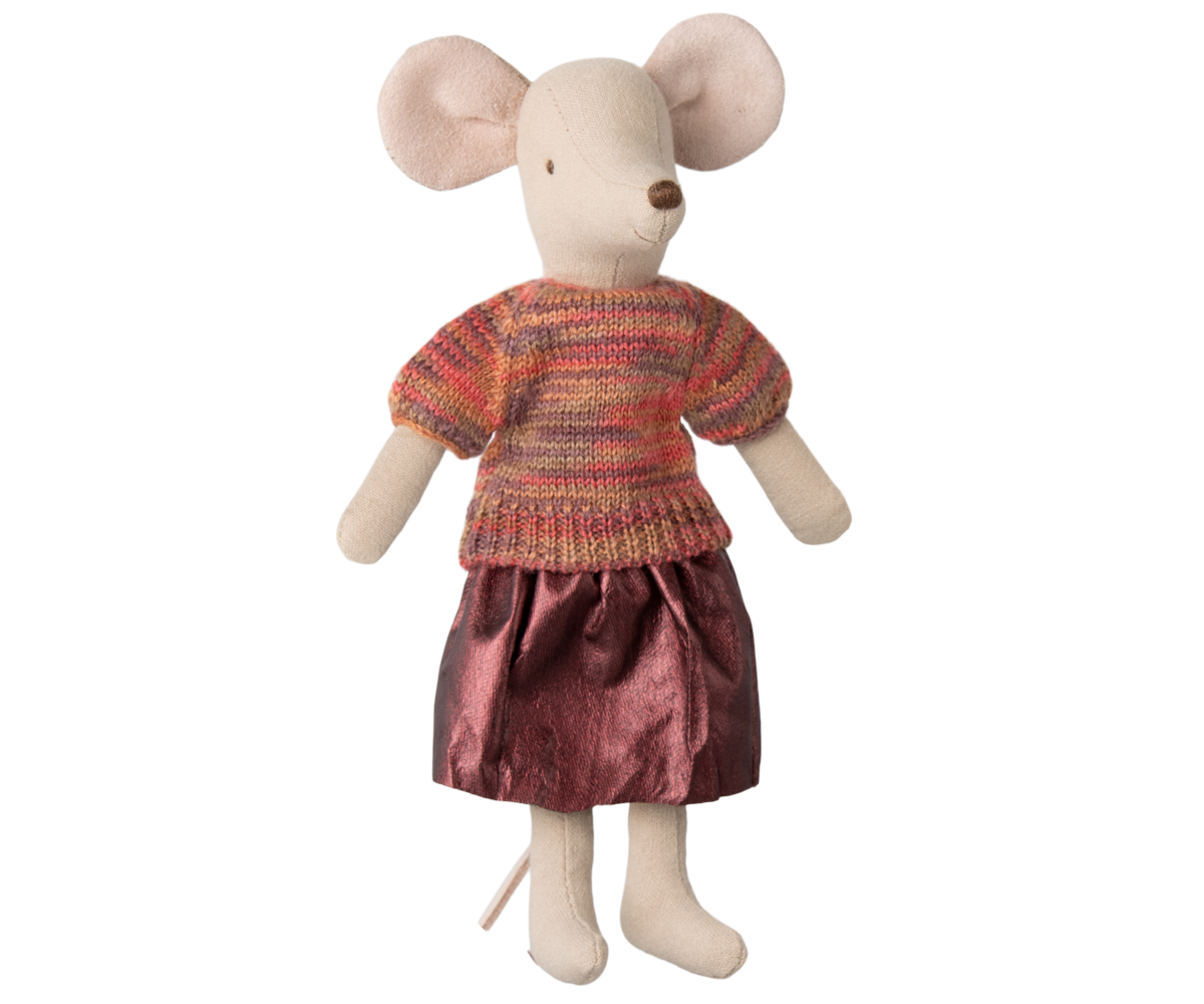 Maileg Mouse Skirt & Knitted Blouse – Mum Mouse