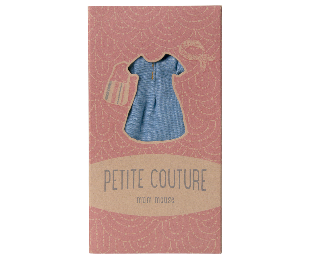 Maileg Mouse Denim Dress with Bag – Mum Mouse