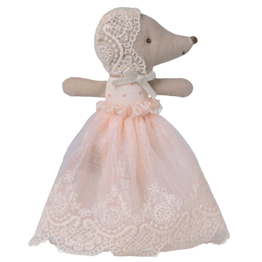 Maileg Baby Mouse in Gown – Powder