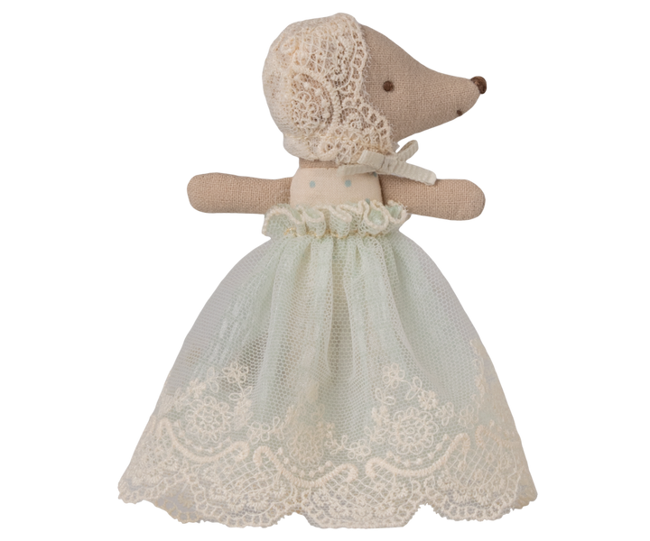 Maileg Baby Mouse in Gown – Mint