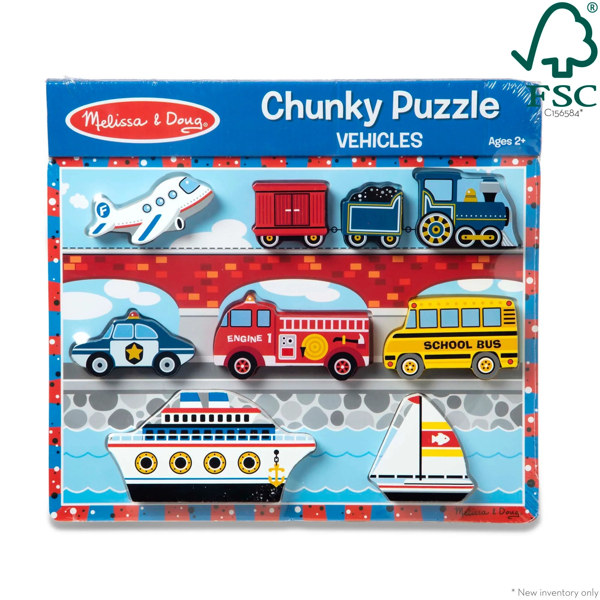 Melissa & Doug Vehicles Chunky Puzzle – 9 Pieces