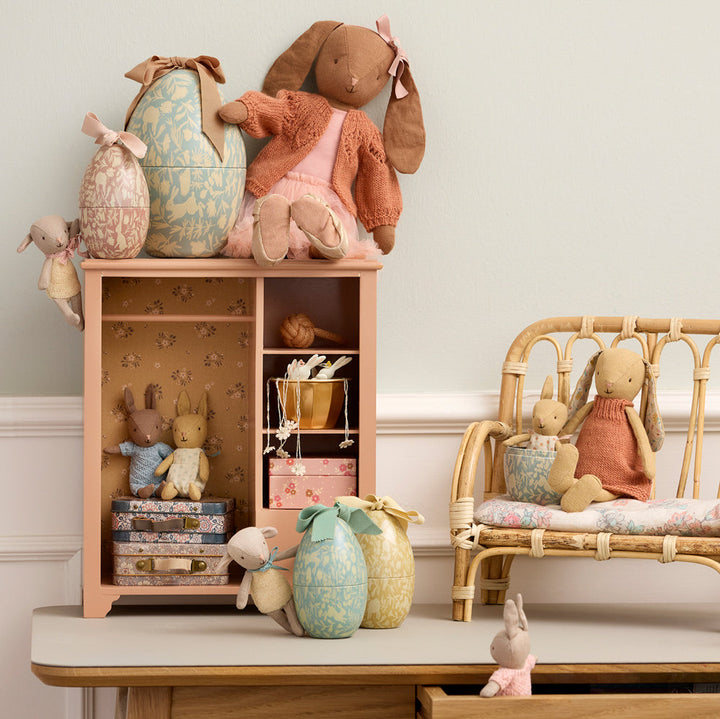 Maileg Easter Egg with Micro Rabbit – Cream &amp; Yellow