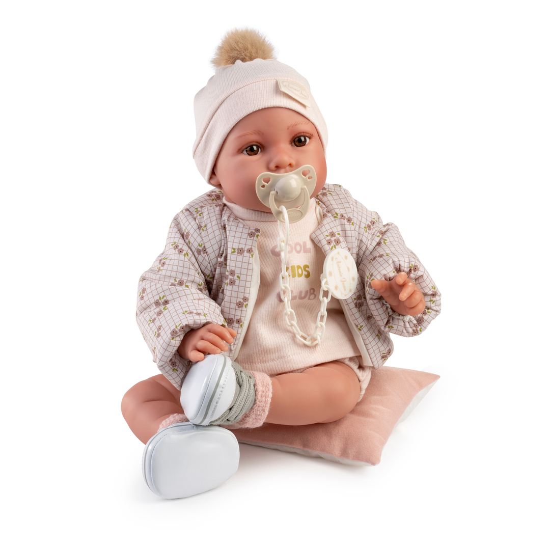 Antonio Juan Soft Newborn Doll with with Floral Jacket – Erika