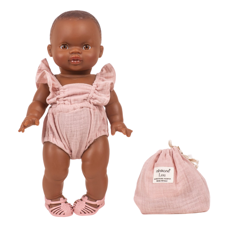 Minikane Baby Doll Lou Retro Romper with Pouch – Petal