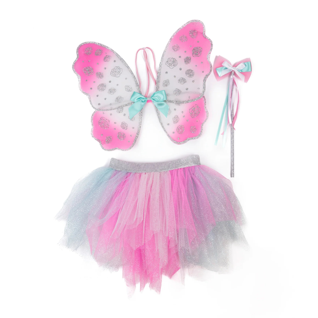 Great Pretenders Think Skirt with Fairy Wings &amp; Wand Play Costume Set – Mint