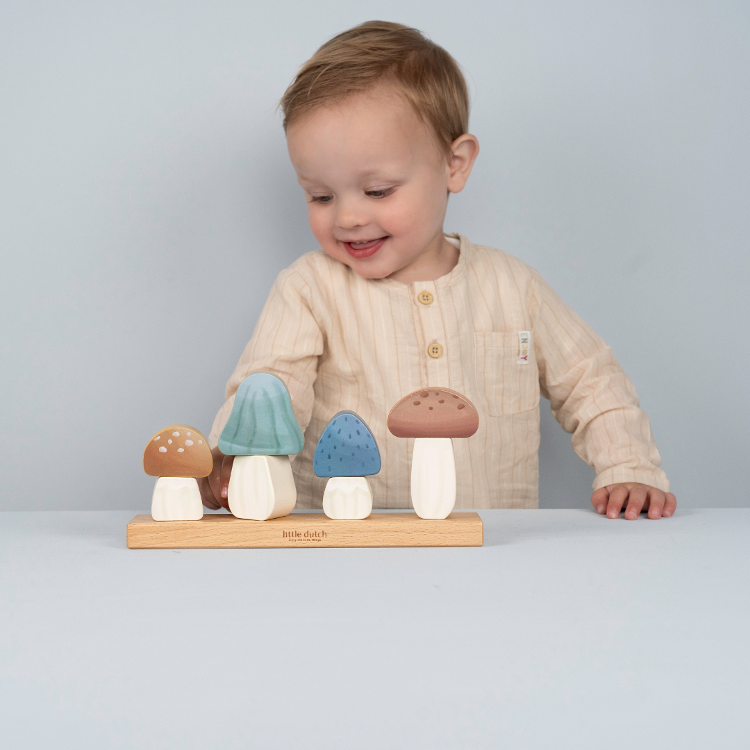 Little Dutch Mushrooms Stacking Puzzle – Forest Friends