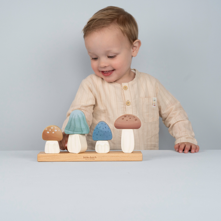 Little Dutch Mushrooms Stacking Puzzle – Forest Friends