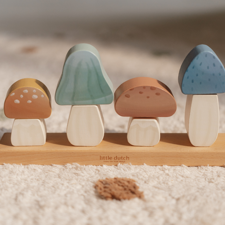 Little Dutch Mushrooms Stacking Puzzle – Forest Friends