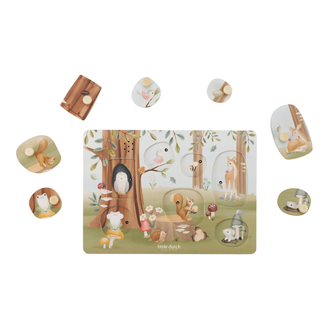 Little Dutch Wooden Sound Puzzle – Forest Friends