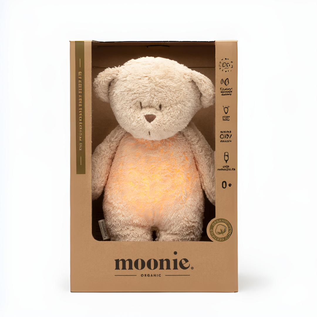 Moonie® Organic Humming Bear with Lamp – Sand