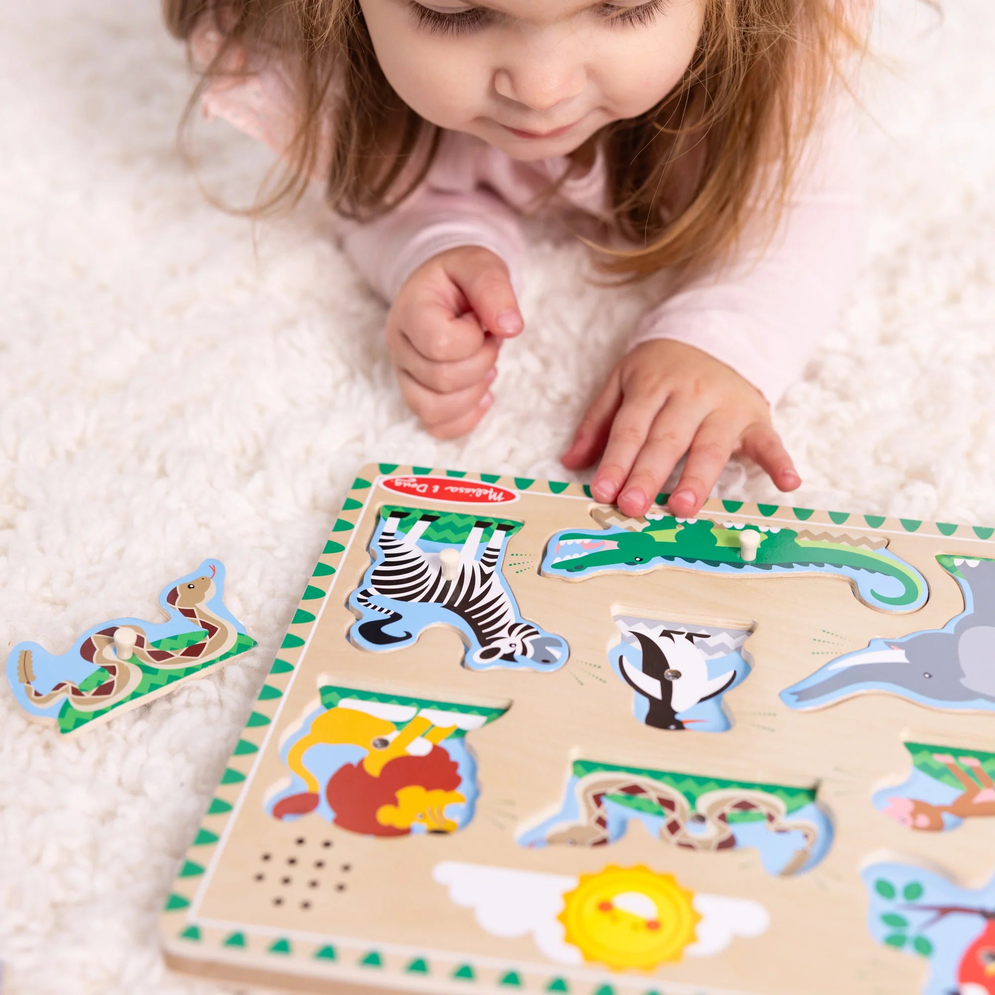 Melissa & Doug Zoo Animals Sound Puzzle – 8 Pieces