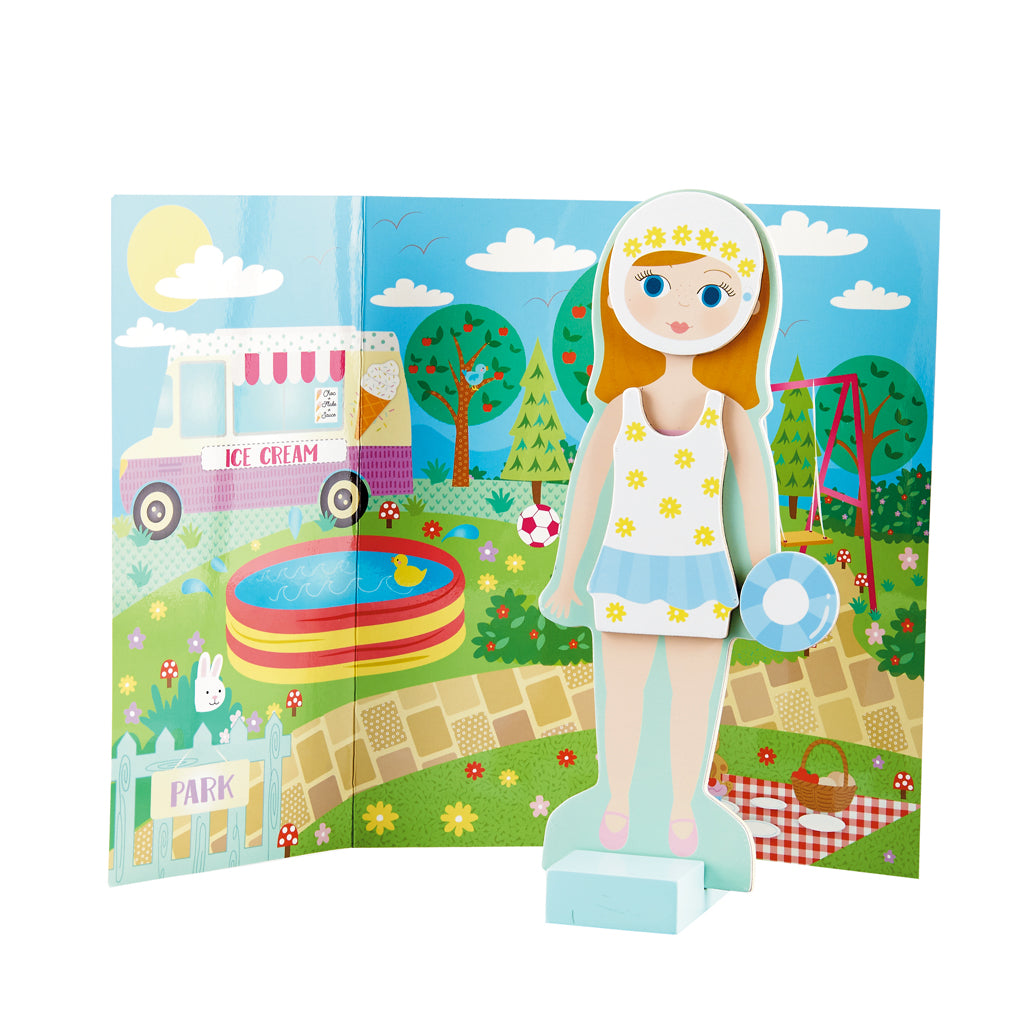 Floss & Rock Wooden Magnetic Dress Up Doll – Elsie