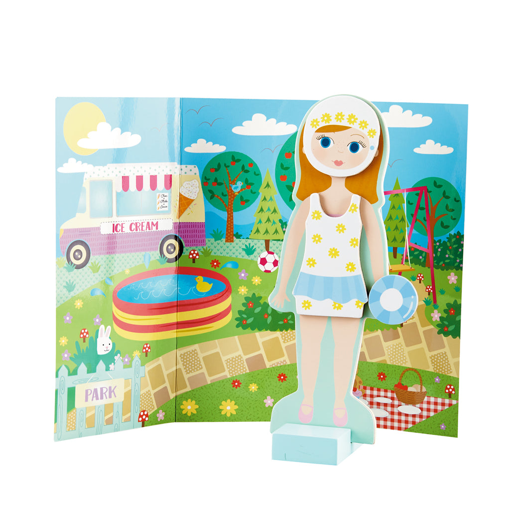 Floss &amp; Rock Wooden Magnetic Dress Up Doll – Elsie