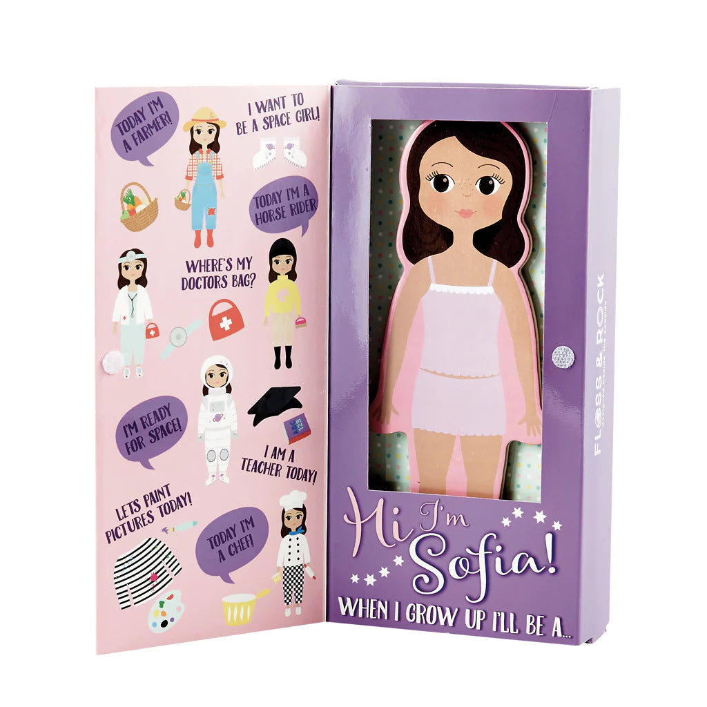 Floss & Rock Wooden Magnetic Dress Up Doll – Sofia