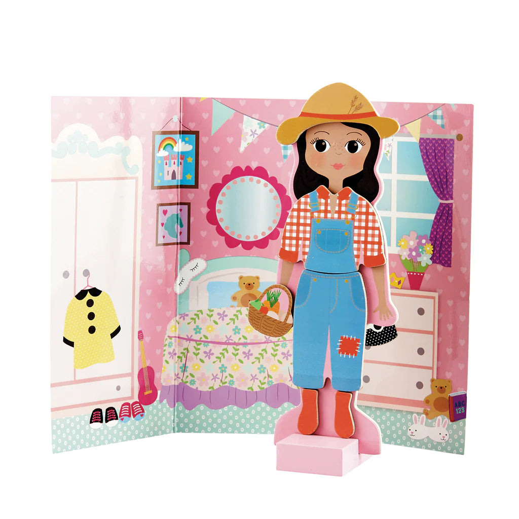 Floss & Rock Wooden Magnetic Dress Up Doll – Sofia