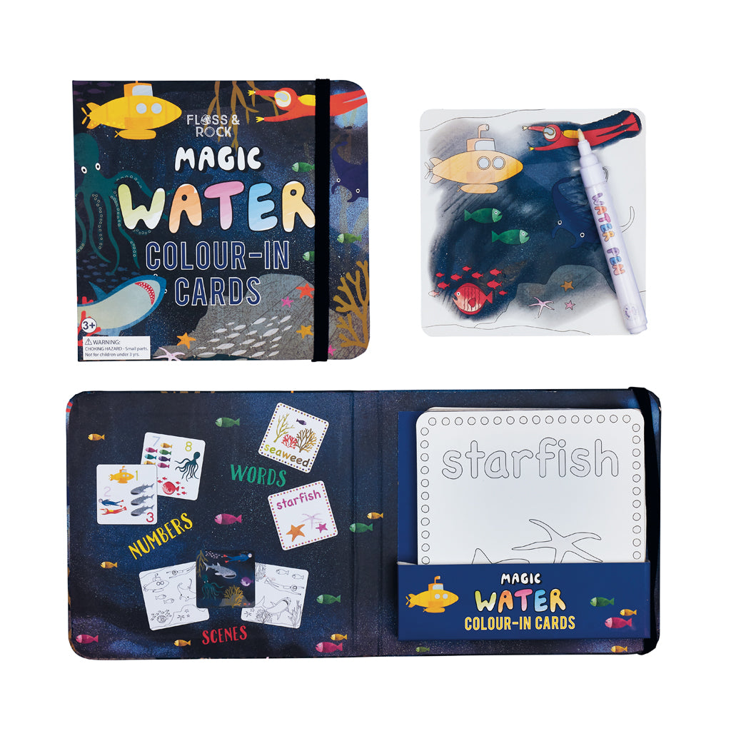 Floss &amp; Rock Magic Colour Changing Water Cards – Deep Sea