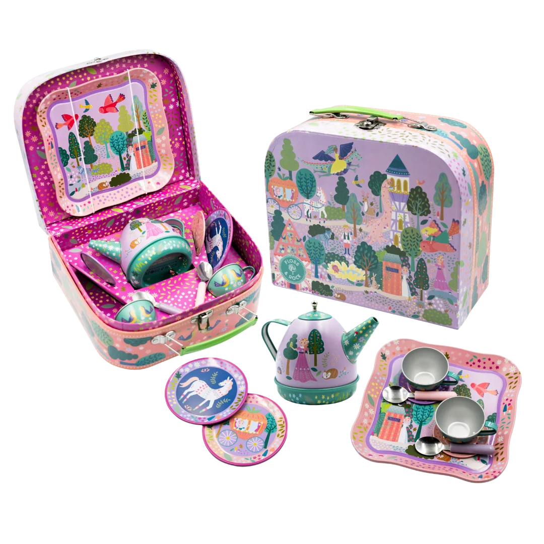 Floss &amp; Rock Musical Tin Tea Set – Fairy Tale (11 Piece)