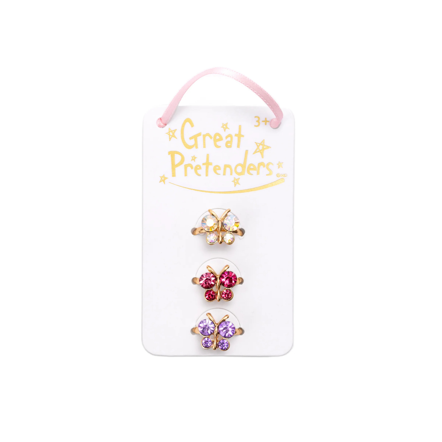 Great Pretenders Boutique Butterfly Gem Ring Set (3 Piece)