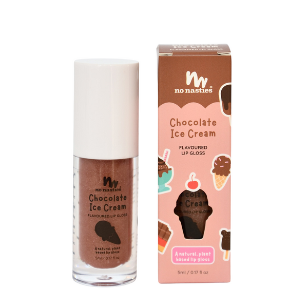 No Nasties Kids Lip Gloss Wand – Chocolate Ice Cream