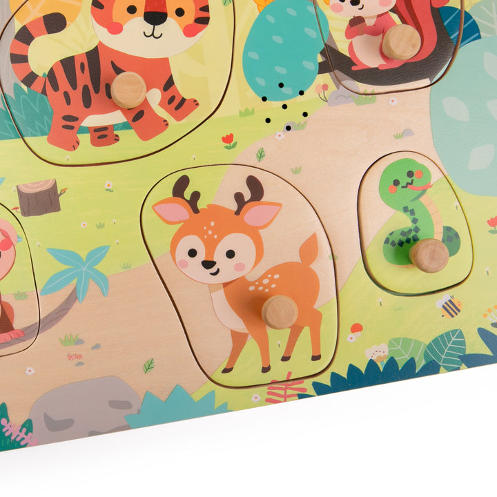 Classic World Wooden Peg Sound Puzzle – Jungle