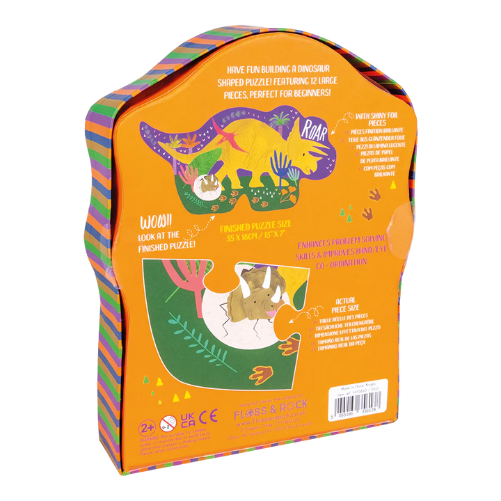 Floss &amp; Rock Dinosaur Shaped Puzzle – 12 Piece