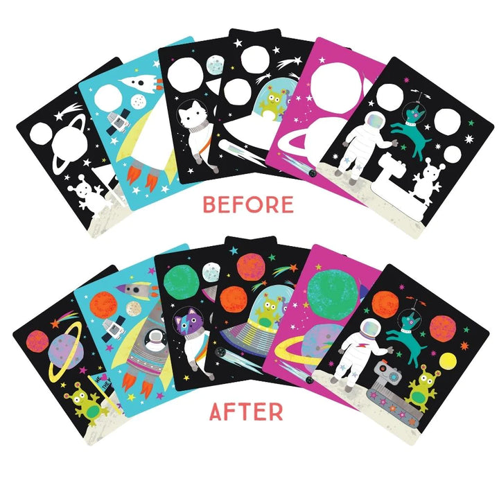 Floss &amp; Rock Magic Colour Changing Water Card Easel &amp; Pen – Space
